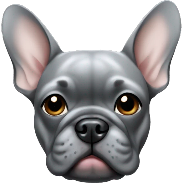 Gray frenchie dog emoji