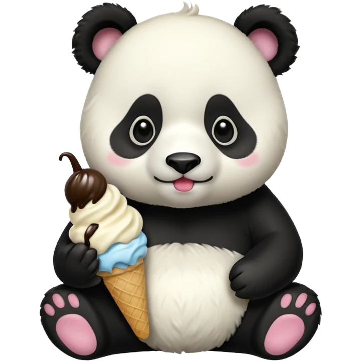 Panda eating ice cream emoji