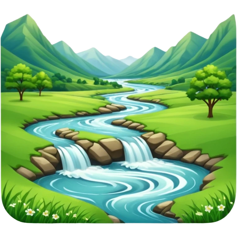 summer valley with a river emoji