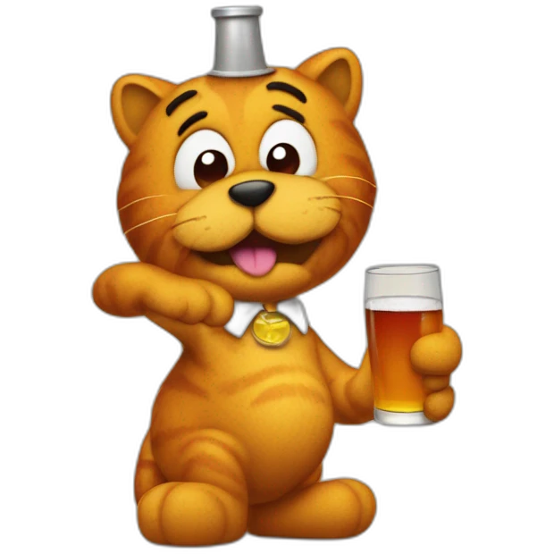 alcoholic garfield  emoji