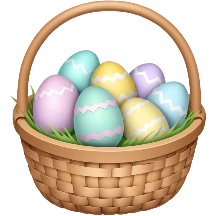 basket with pastel colored Easter eggs emoji