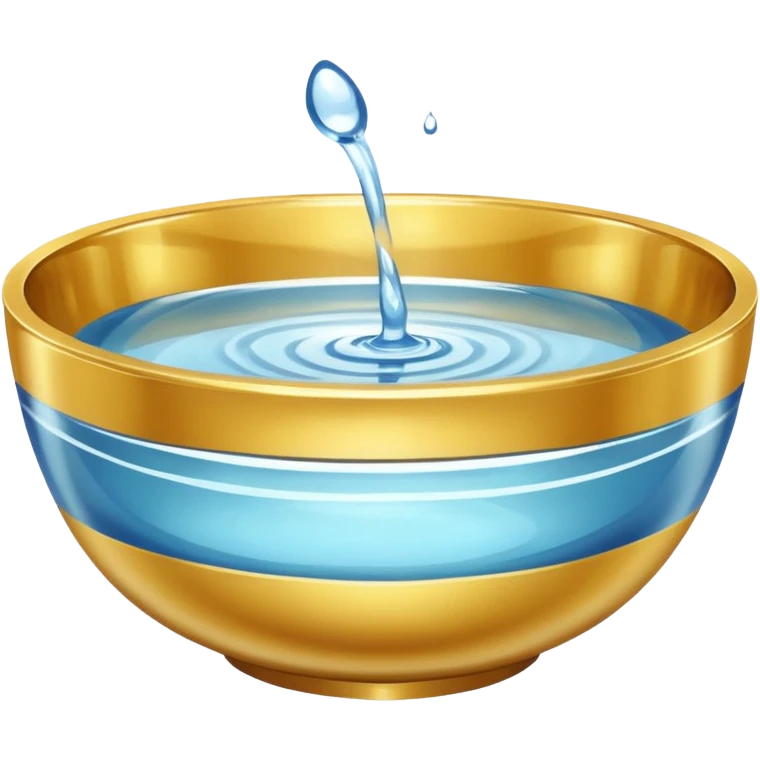 gold bowl, top up inside view, full of water emoji