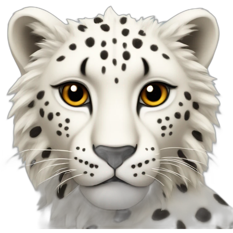 white cheetah with a black lion mane of wool emoji