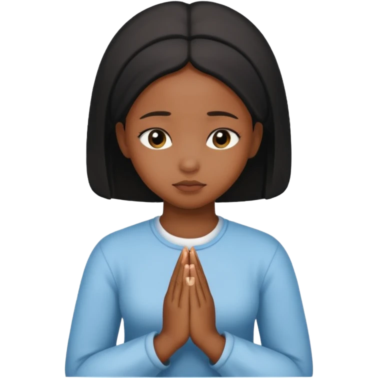 Faça uma menina orando negra  emoji