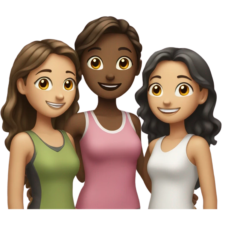 3 friends (girls) emoji