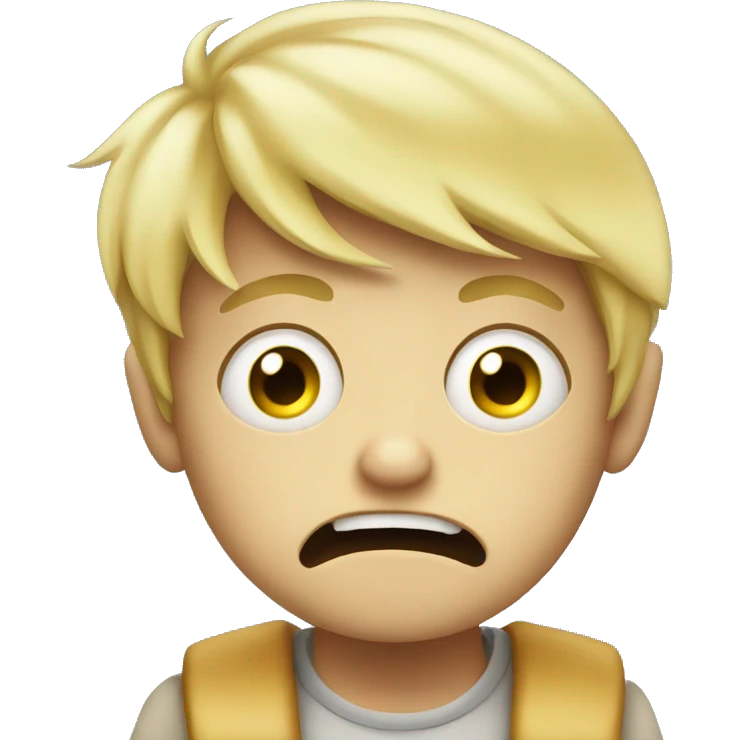 blond boy scared about a monster  emoji