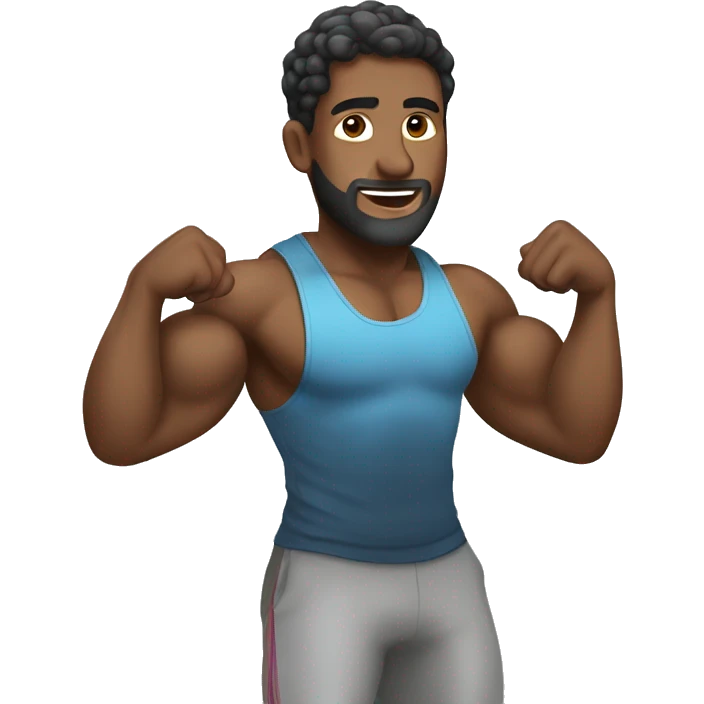 a man is warming up for training at the gym emoji