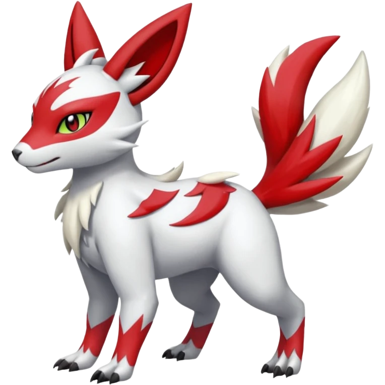 Garurumon-Meloetta--Zangoose-fusion-hybrid-creature (full body) emoji