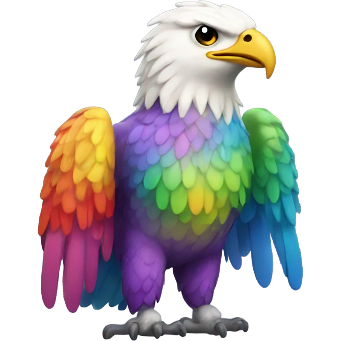 happy colorful rainbow hawk emoji