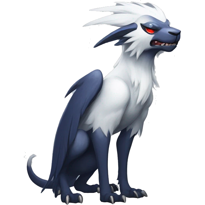 Cool Edgy Nargacuga-Absol with a collar on, full body emoji