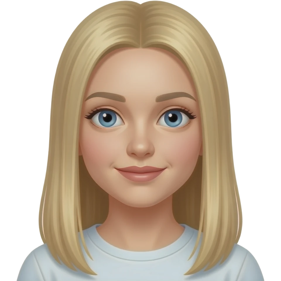 ragazza russa bionda occhi azzurri capelli lisci lunghi emoji