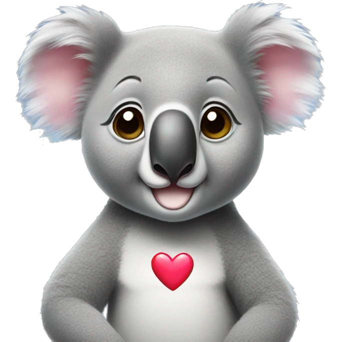 A koala with heart eyes emoji
