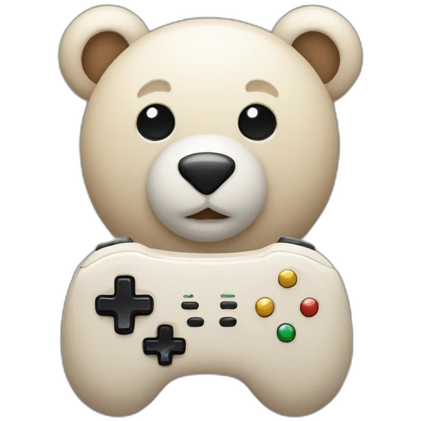 Ours qui joue à la console emoji