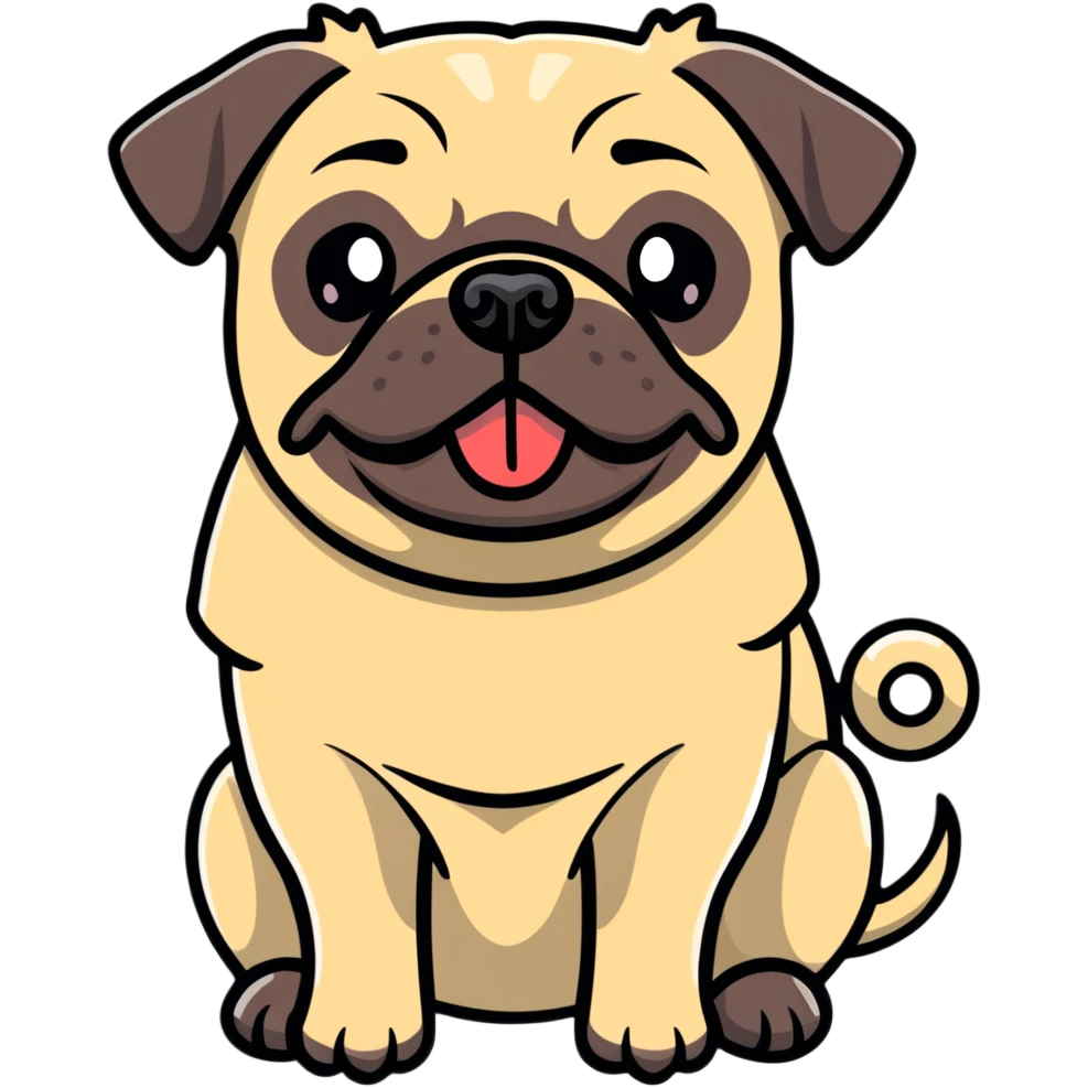 pug sticking tongue out emoji