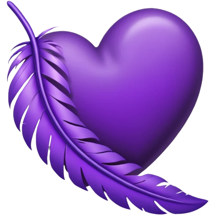 purple heart with a feather texture emoji