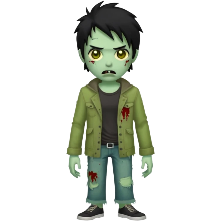zombie de cabelo preto emoji