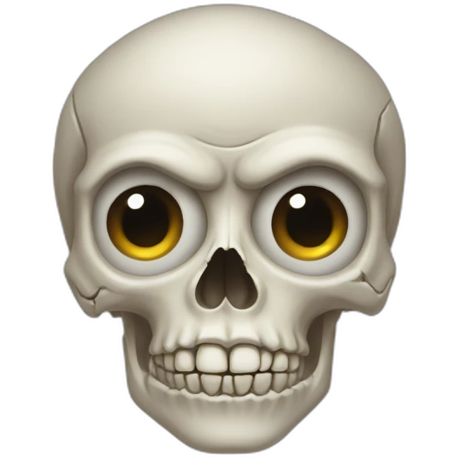 skull making a side eye with theirs eyes emoji