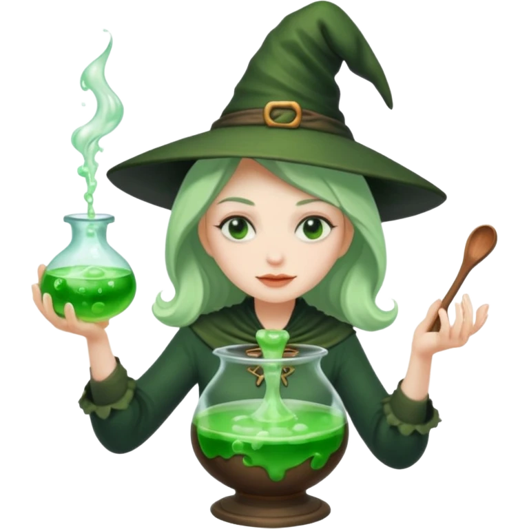 green witch cooking potion emoji