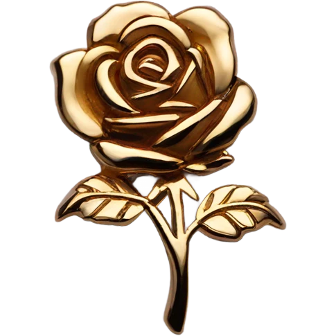 rose pin, gold emoji