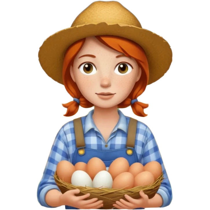 a portrait of farmer girl collect eggs



 emoji