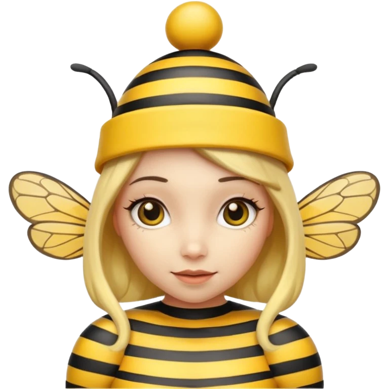 female bee with party cap emoji