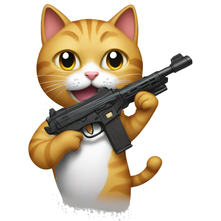 Cat with gun emoji