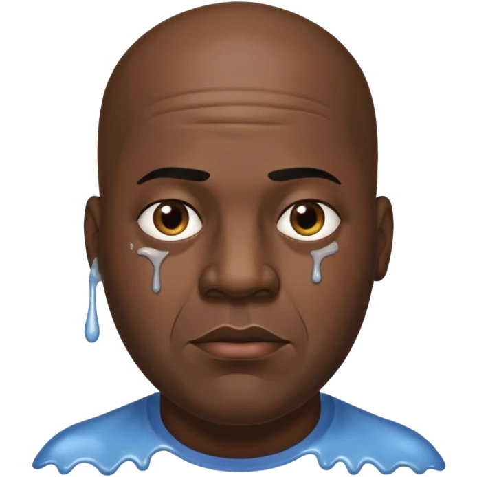 big black guy thats bald with grease dripping down his dace emoji