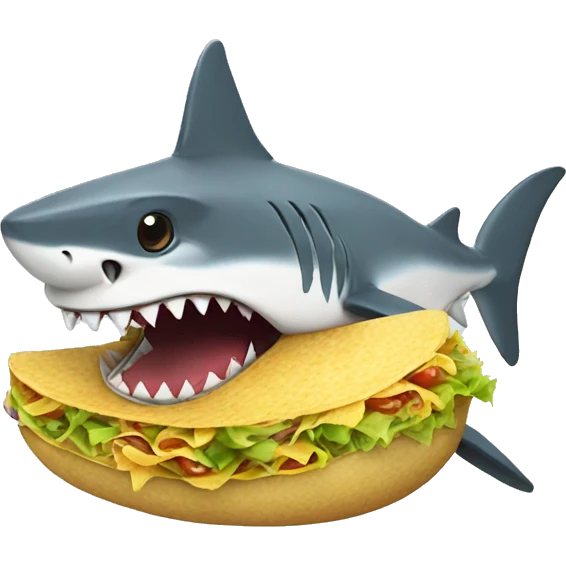 shark with taco emoji