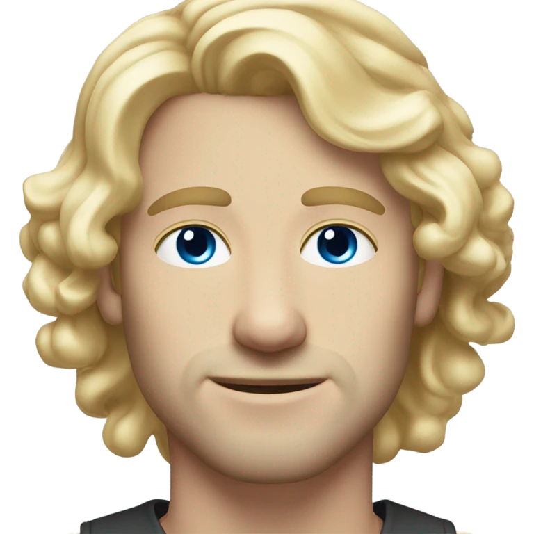 3/4 profile light curl blonde 30yo man blue eyed pale skin emoji