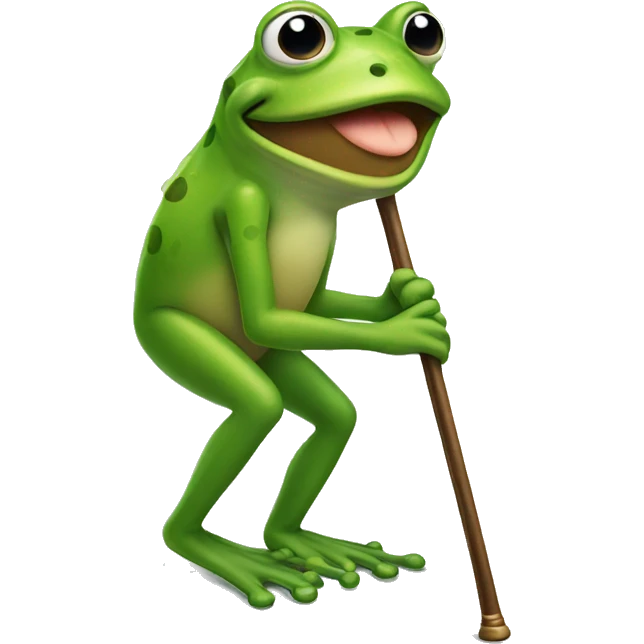 Frog with a cane emoji