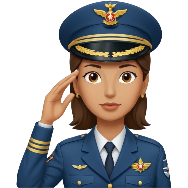 Teniente coronel ejercito del aire España mujer saludando emoji