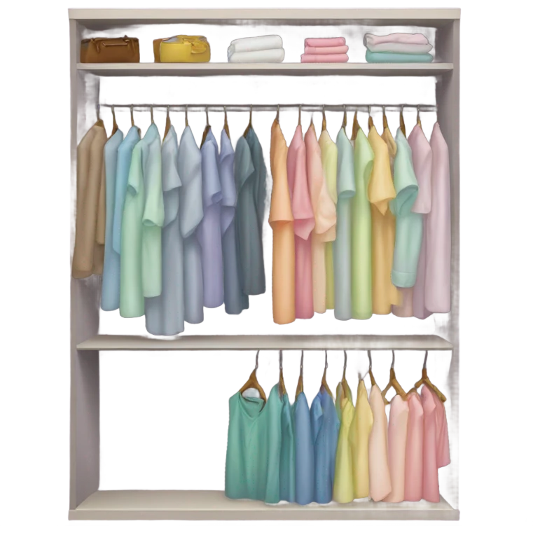Organized wardrobe  with pastel clothes  emoji