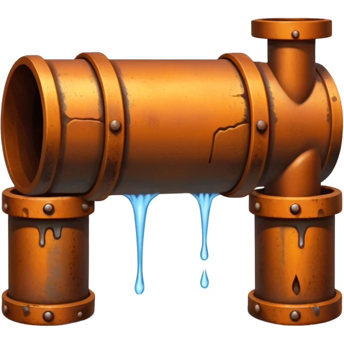 sewer steel pipe with leaking water  emoji