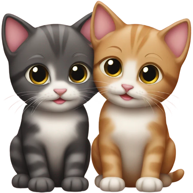 two kittens in love emoji