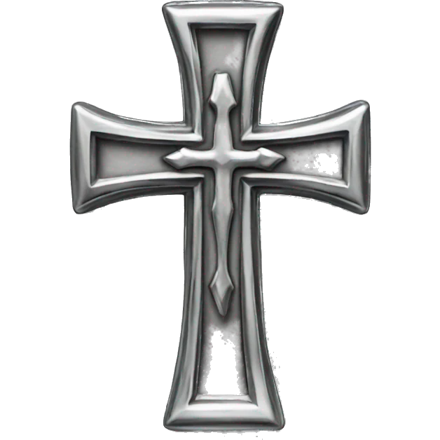 Chrome silver cross detailed emoji
