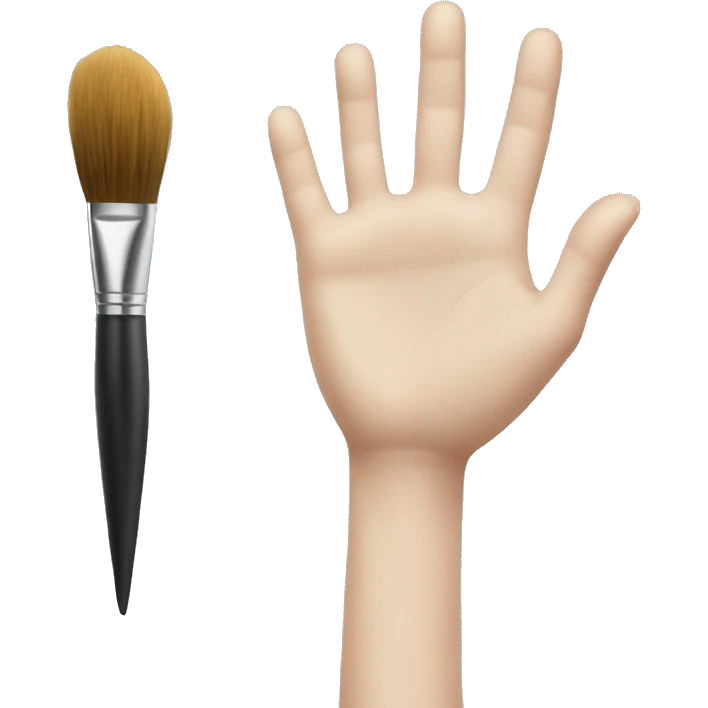 Pale Hand with brush emoji