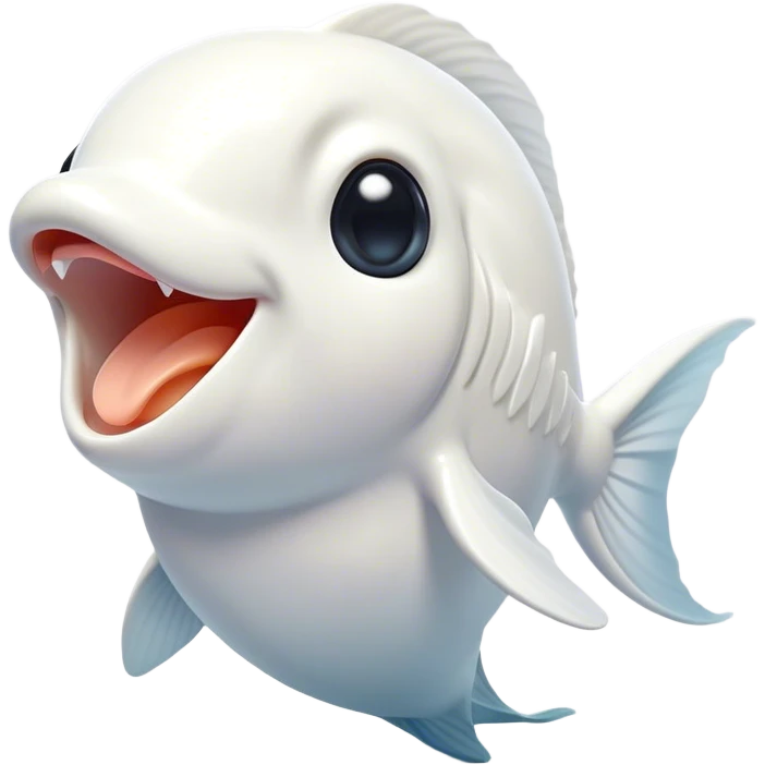 Cinematic Cute Yawning White Goldfish Portrait Emoji, Head tilted slightly with a dramatic, wide-open yawn, showcasing a smooth, pure white body with graceful, flowing fins, eyes barely open in drowsy contentment, Simplified yet irresistibly adorable features, highly detailed, glowing with a soft, cozy glow, high shine, relaxed yet expressive, stylized with a touch of whimsy, bright and endearing, soft glowing outline, capturing the essence of a sleepy yet affectionate goldfish, so drowsy it feels like it could float out of the screen and curl up for a nap! emoji
