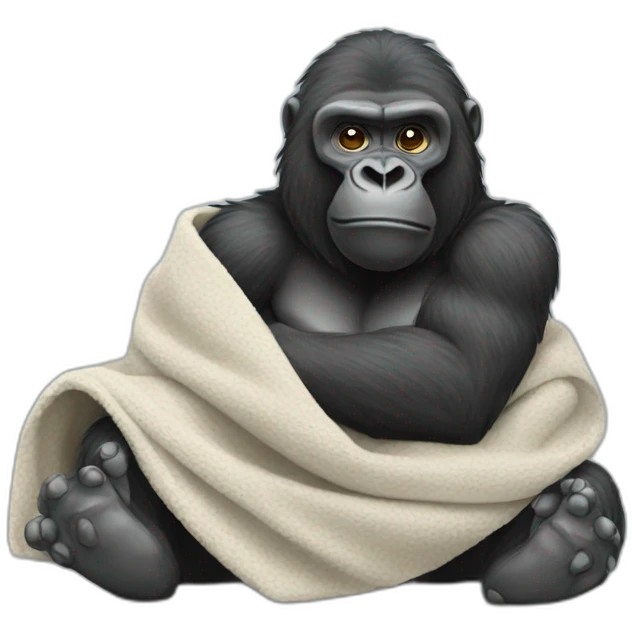 Gorilla holding a blanket emoji