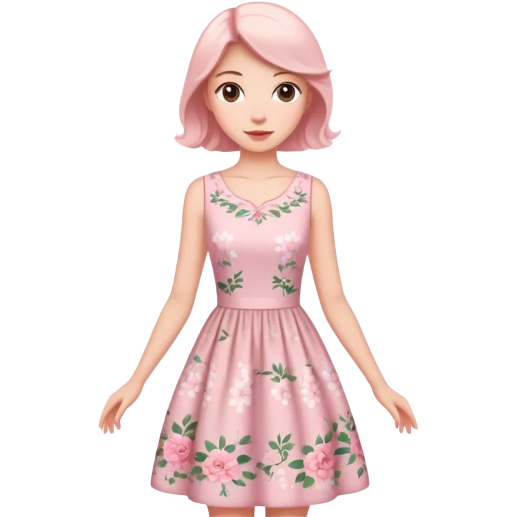 Spring light pink dress with flowers emoji