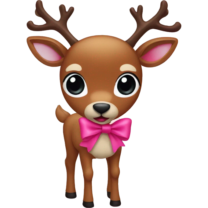 Rudolph with pink bow emoji
