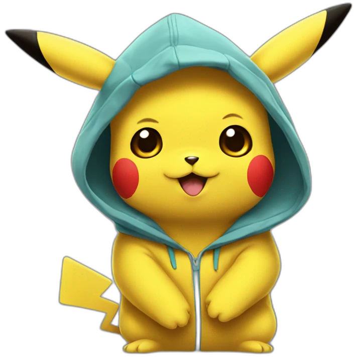 Pikachu wearing a hoodie  emoji