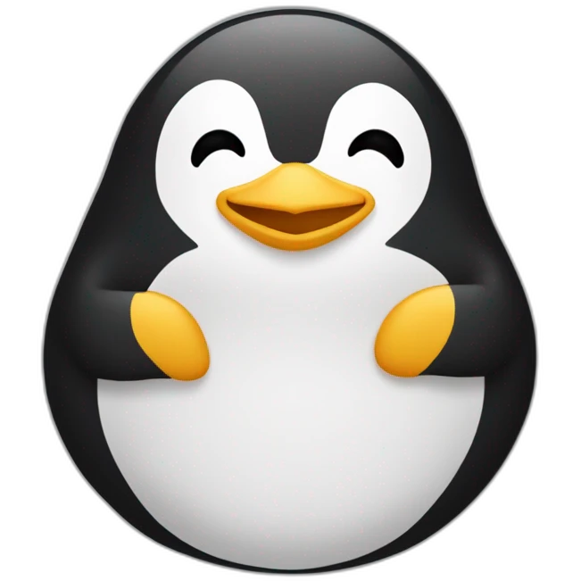 un pingouin qui caresse un oursin  emoji