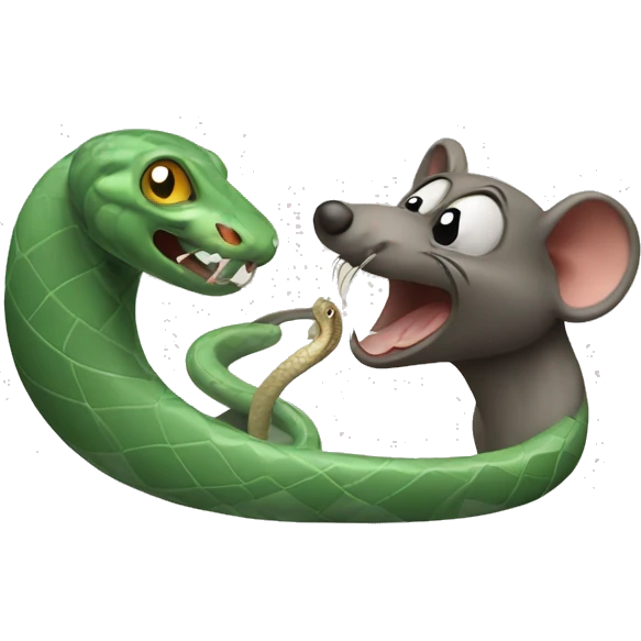 a rat talks to a snake emoji