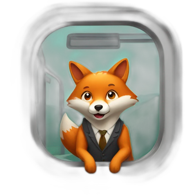 fox in train emoji