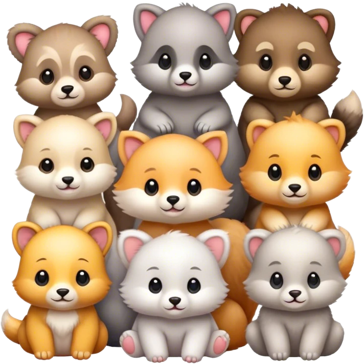 Cute and various baby animals emoji
