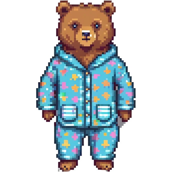 bear wearing pajamas emoji