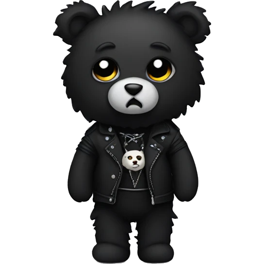 Goth teddy bear emoji