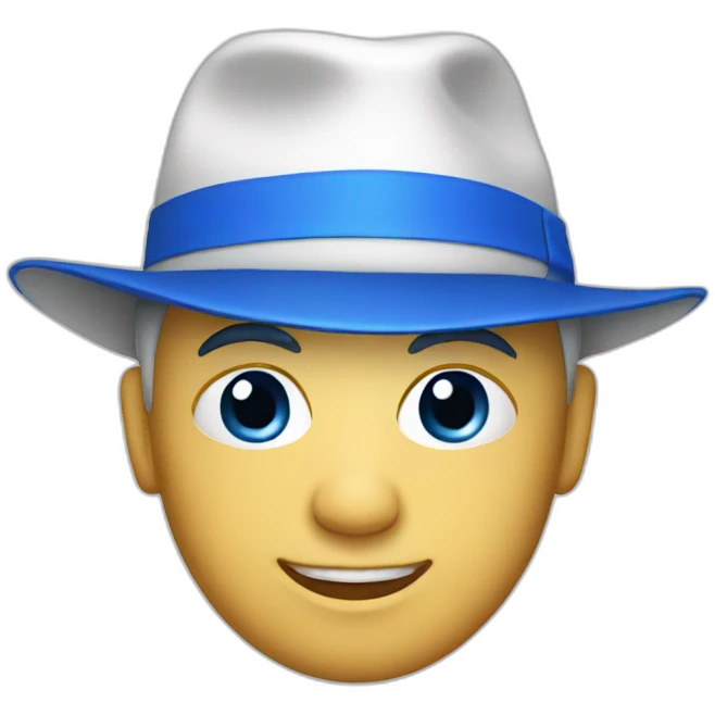 White with blue hat emoji