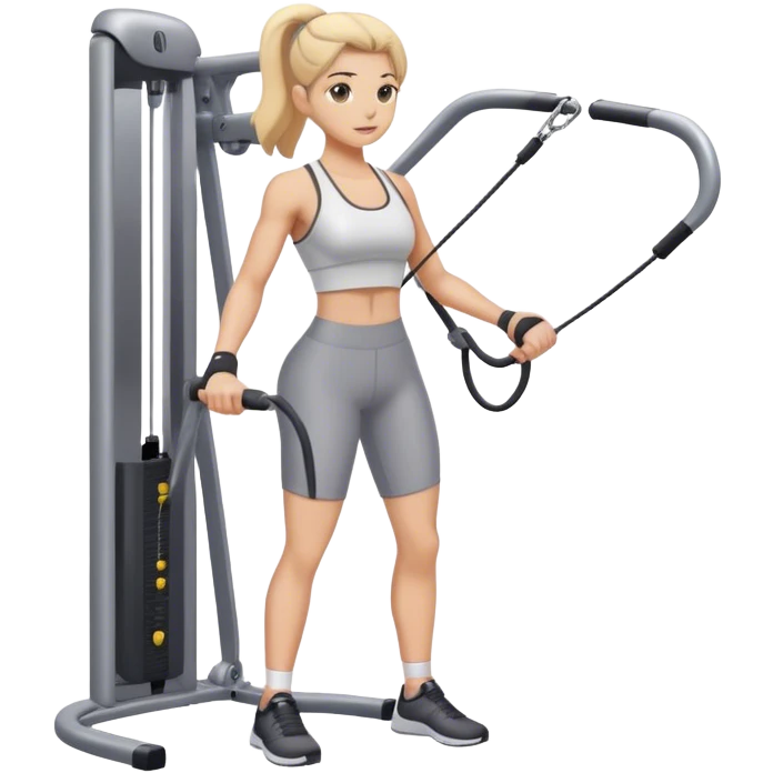 gym cable machine standing exercise emoji