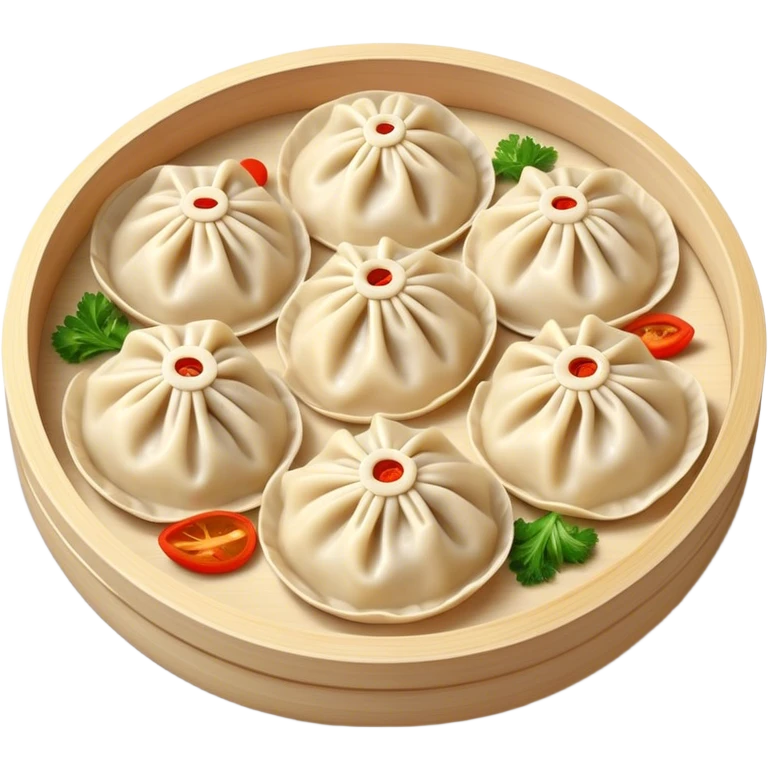 Cinematic Realistic Jiaozi Dish Emoji, depicted as delicate, handcrafted dumplings filled with savory meat and vegetables, rendered with detailed textures and warm, inviting lighting. emoji
